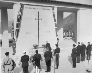 Unveiling of Sai Wan Memorial 20/02/55 (Image from CWGC) 